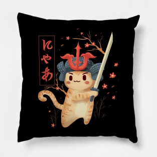 samurai cat Pillow