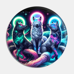 Three Cosmic Wolves Pin