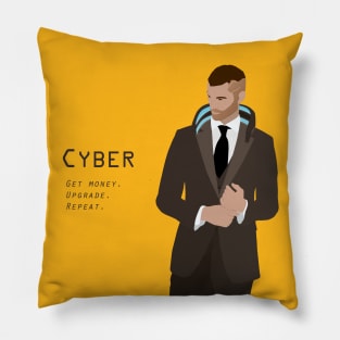 Cyberpunk suit slogan Pillow