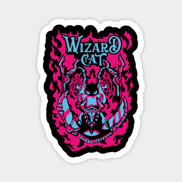 Wizard Cat Magnet by gingerkittenenterprises