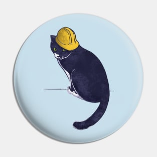 Construction Cat Pin