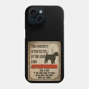 Affenpinscher Silhouette Vintage Humorous Guard Dog Warning Sign Phone Case