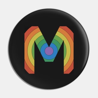 Retro Rainbow 'M' Sticker Pin