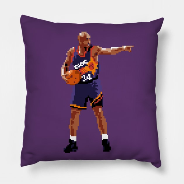 Charles Barkley setting up the offense Pixel Pillow by qiangdade