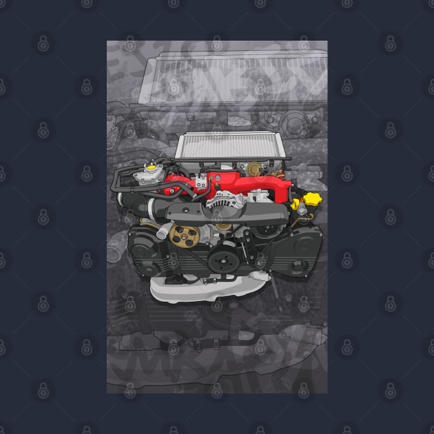 Subaru boxer engine EJ20 (with background) by ArtyMotive