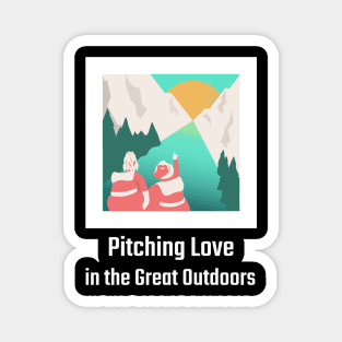 husband and wife camping Magnet