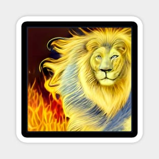 FIERY BLUE LION Magnet