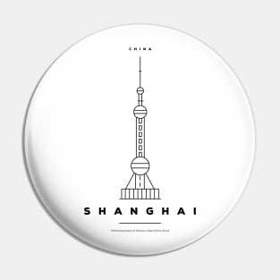 Shanghai Minimal Black Line Design Pin