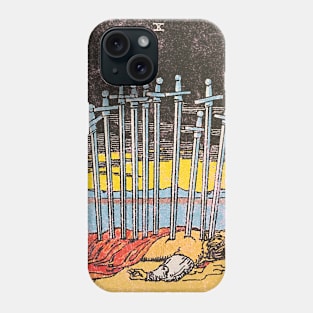 Ten of swords tarot card (distressed) Phone Case