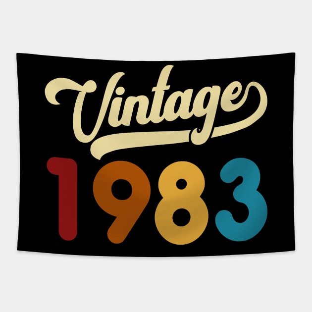 1983 Vintage Gift 37th Birthday Retro Style Tapestry by Kimko