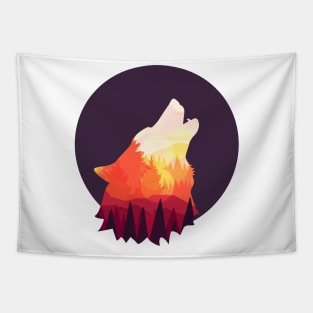 Howling Wolf Tapestry
