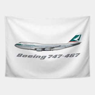 Pacific 747-400 Swoosh Livery Design Tapestry