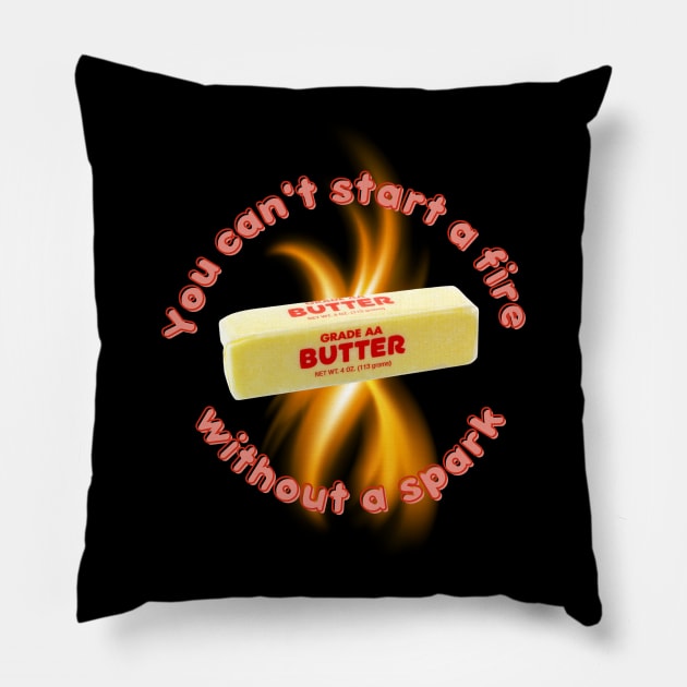 Great balls of butter Pillow by The Weirdest Thing