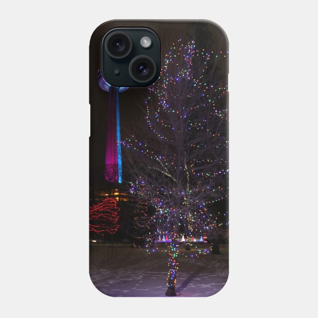 Niagara Falls Skylon Tower with Christmas Lights Phone Case by Christine aka stine1