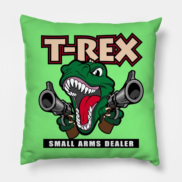 T-Rex Small Arms Dealer Pillow by DavesTees