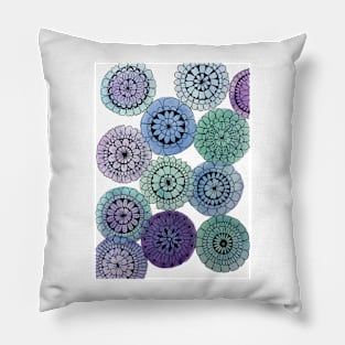 Watercolor Floral Mandalas Pillow