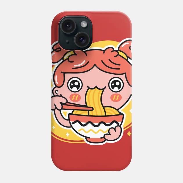 Noodle Girl Phone Case by machmigo