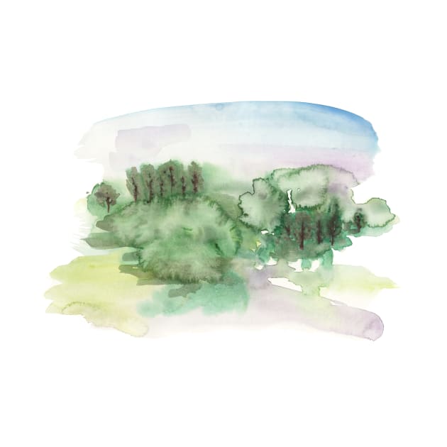 Abstract Watercolor Landscape by LThomasDesigns