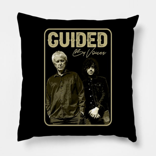 Half Smiles of Fashion Guided Voices Band T-Shirts, Indie Rock Grins on Stylish Threads Pillow by Zombie green