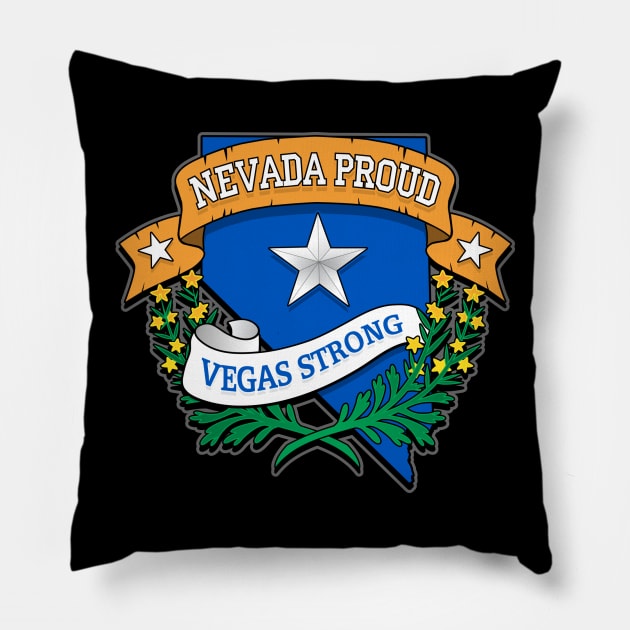 NEVADA PROUD, VEGAS STRONG Pillow by razrgrfx