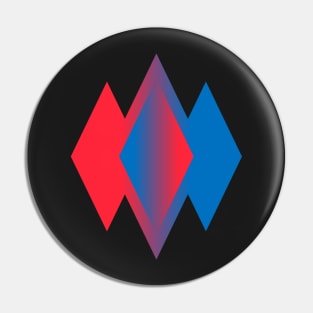 Red-Blue Diamonds Pin