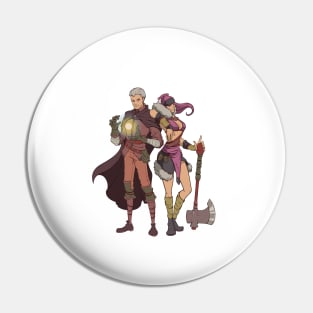 Roleplaying RPG Couple Gift Valentines Day Barbarian Wizard Pin