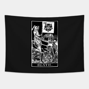 XIII. Death Tarot Card | Obsidian and Pearl Tapestry