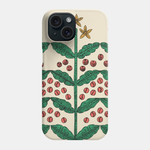 coffee Flowers 1 Phone Case by mariacaballer