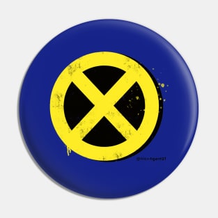 X Screen Print Texture Logo (yellow) Pin