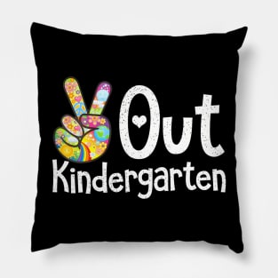 Peace Out Kindergarten -Last Day of School Kindergarten Grad Pillow