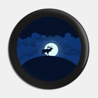 Night Sky with Elk Pin