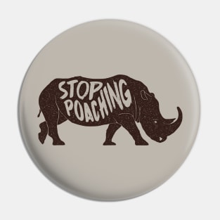 Stop Poaching Rhino Pin