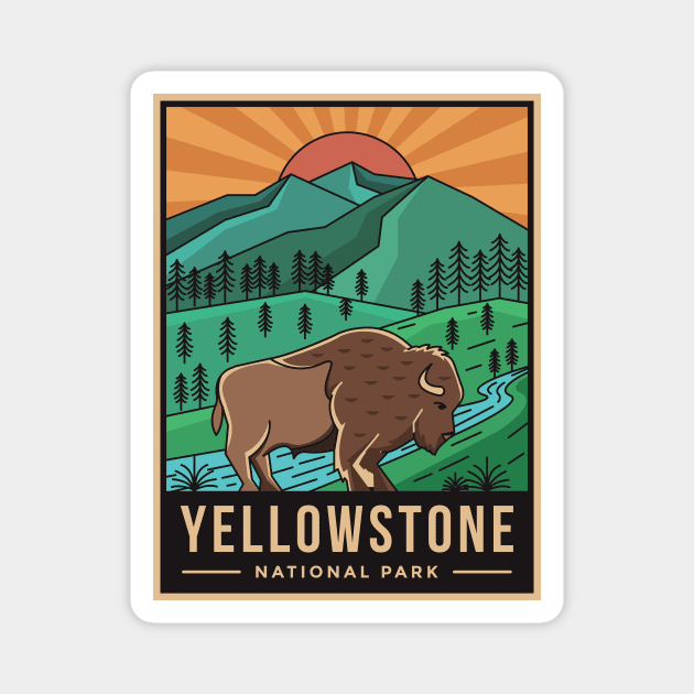 Yellowstone National Park Magnet by Mark Studio
