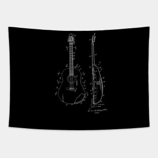 Guitar Construction Vintage Patent Drawing Tapestry