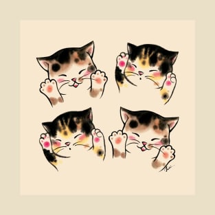 Four pink paws cats T-Shirt