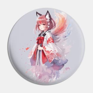Kawaii baby in Kitsune fox kimono Pin