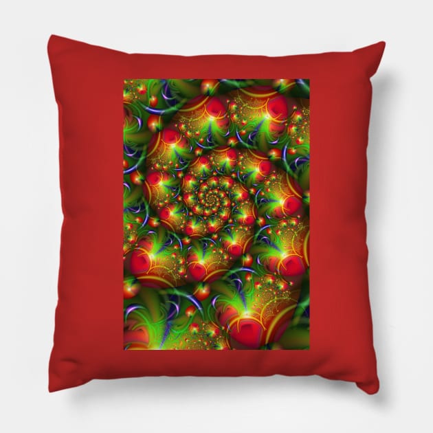 Christmas Abstract Spiral Pillow by pinkal