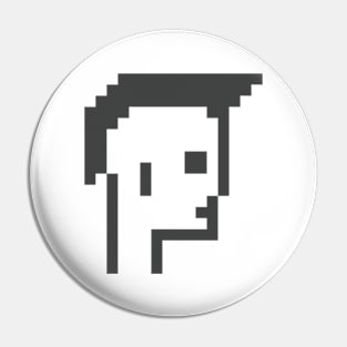 Pixel Art / Short Mohawk - Black on White / ToolCtypto NFT Pin