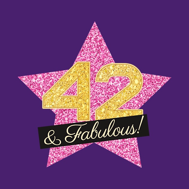 42nd Birthday Gifts Women Fabulous - Pink Gold by BetterManufaktur