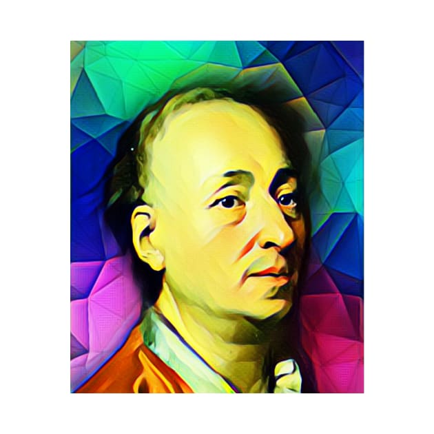 Denis Diderot Colourful Portrait | Denis Diderot Artwork 7 by JustLit