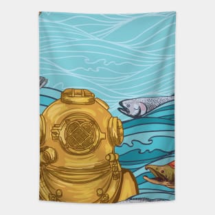 Vintage Diver Tapestry