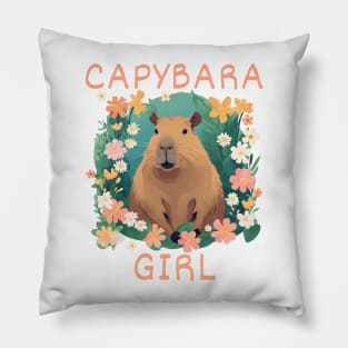 Capybara Girl Pillow