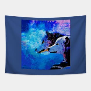 WOLF MOON CELESTIAL NIGHTS Tapestry