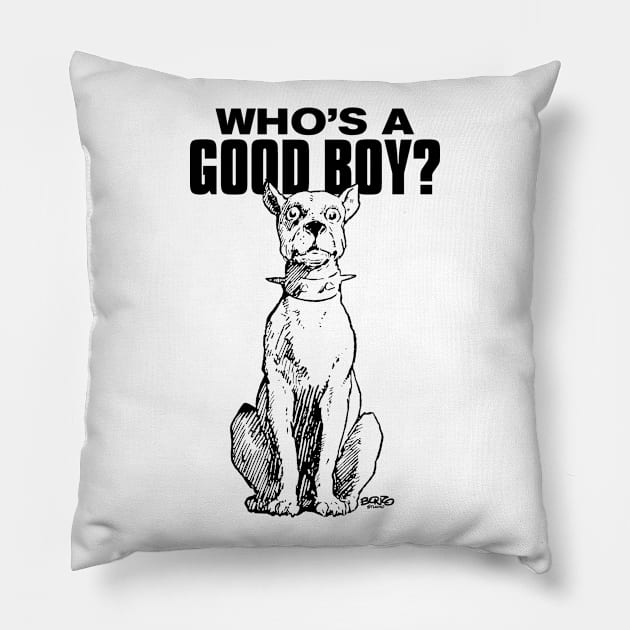 Good Boy Dog 2 Pillow by BonzoTee