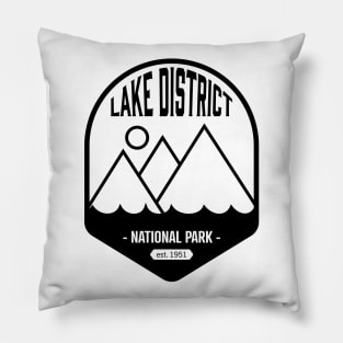 Lake District National Park Logo Badge Design Pillow