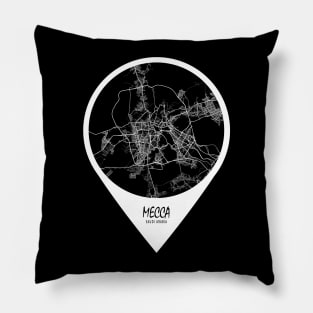 Mecca, Saudi Arabia City Map - Travel Pin Pillow