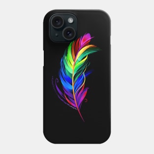 Rainbow feather luminescent paint Phone Case