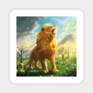 Aslan Singing and Creating Narnia - CS Lewis Inspired Magnet