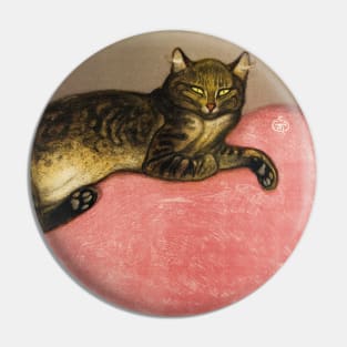 Winter: Cat on a Cushion Pin