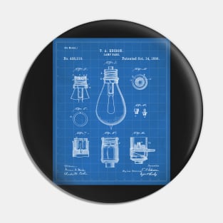 Edison Lamp Patent - New Homeowner Housewarming Decor Art - Blueprint Pin